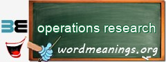 WordMeaning blackboard for operations research